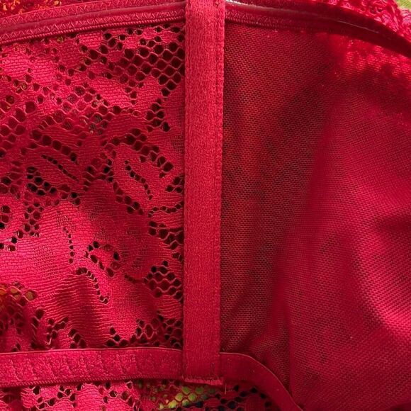 Intimately Free People Women's M Strapless Lace Bandeau Bralette Burgundy Red - Picture 12 of 12